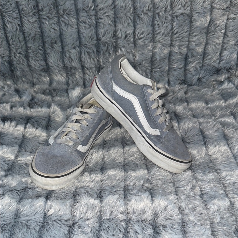 Vans Gray Sneakers with White Stripe and Laces